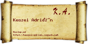 Keszei Adrián névjegykártya